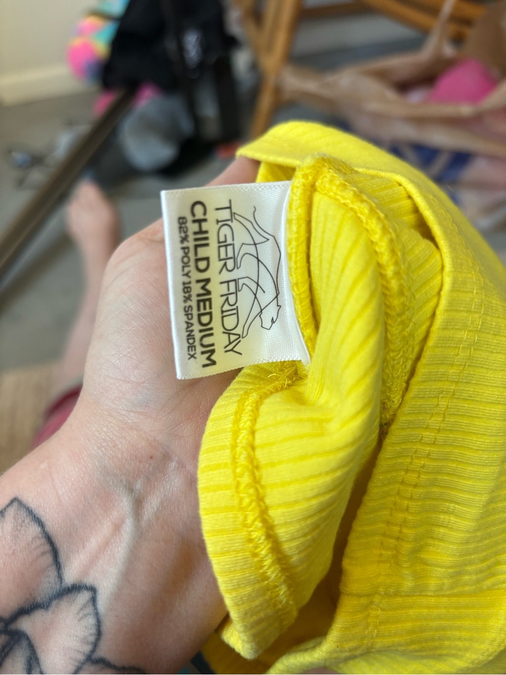Bright Yellow Ribbed Crop Tank Top - Picture 4 of 4